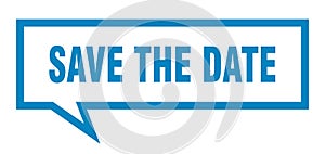 save the date speech bubble.