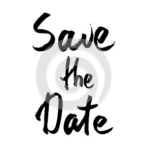 Save the date text calligraphy. vector