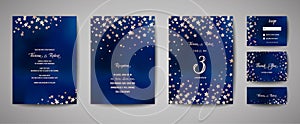 Save the date vector illustration with night starry sky, wedding party star celestial photo