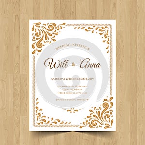 Save the date wedding invitation card design with flower