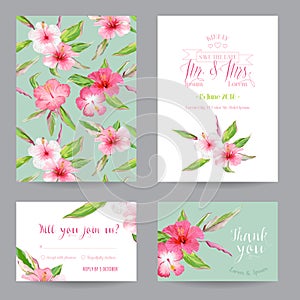 Save the Date - Wedding Invitation or Congratulation Card Set