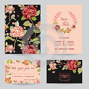 Save the Date - Wedding Invitation or Congratulation Card Set