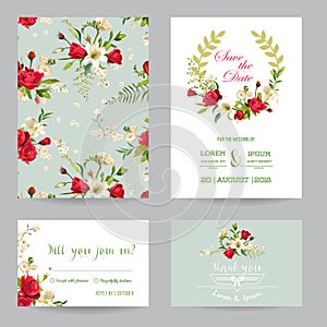 Save the Date Wedding Invitation or Congratulation Card Set