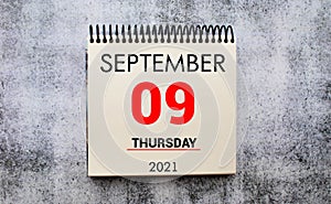 Save the Date written on a calendar - September 09