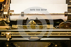 SAVE THE DATE - written on old typewriter