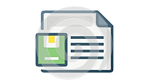 Save Document Icon: Classic Data Storage Symbol for Archiving Files, vector design Generative AI
