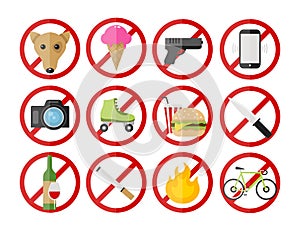 Save Download Preview Vector prohibitory signs icons set