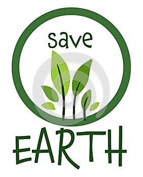 Save earth banner with leaves ecological awareness