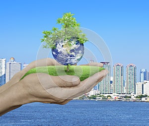 Save the earth concept, Elements of this image furnished by NASA