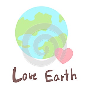 Save earth cute cartoon concept