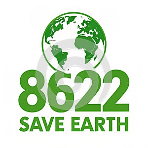 Save Earth isolated on white background
