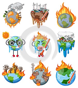 Save the earth logo and banner set