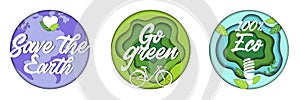 Save The Earth, Save Ecology, Go Green Concept. Environment Conservation, Saving Environmental Sustainability In