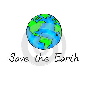 Save the Eather! The earth day isolated illustration