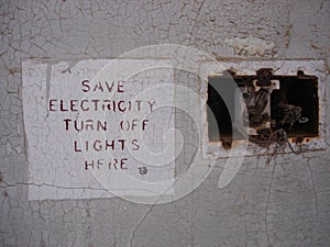 Save electricity sign