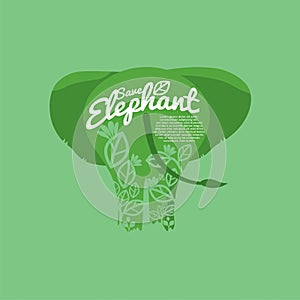 Save Elephant Conservative Concept