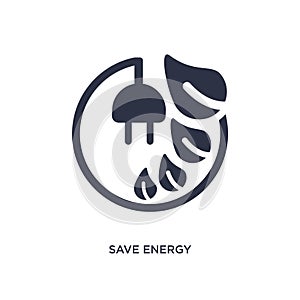 save energy icon on white background. Simple element illustration from ecology concept