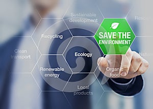 Save the environment icon, climate change conference