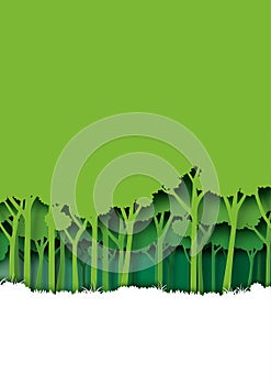 Save eth earth and nature landscape concept paper art style design.