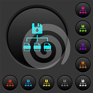 Save file as multiple format dark push buttons with color icons