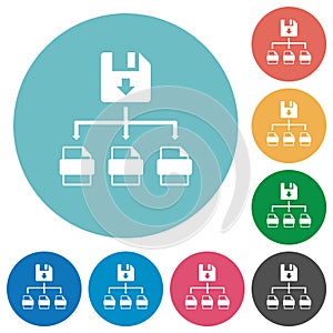 Save file as multiple format flat round icons