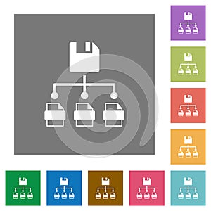 Save file as multiple format square flat icons