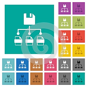 Save file as multiple format square flat multi colored icons