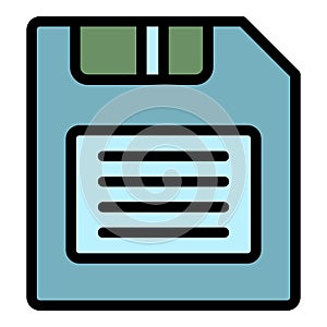 Save file editor icon color outline vector