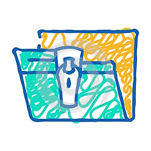 save file in folder icon doodle illustration
