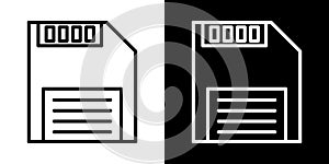 Save file thin line vector icon set