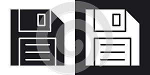 Save file thin line vector icon set