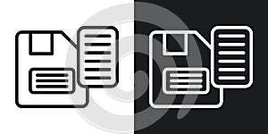 Save file thin line vector icon set