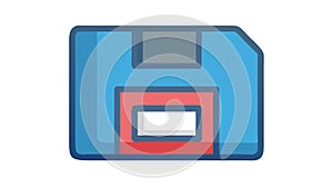 Save Floppy Disk: Data Storage and Legacy Icon, vector design Generative AI