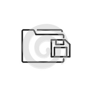 Save folder file line icon