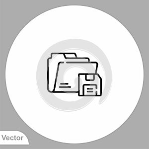Save folder vector icon sign symbol
