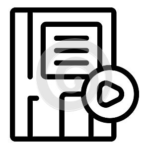 Simple icon of a save game file with a play button on it