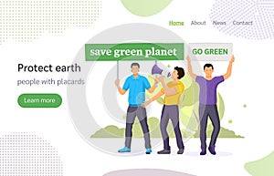 Save green planet. Prepare for day of Earth, save planet.