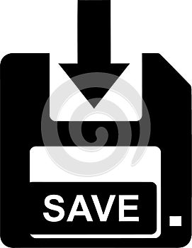 Save Icon with Floppy Disk and Down Arrow