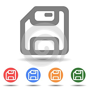 Save icon, floppy disk vector isolated