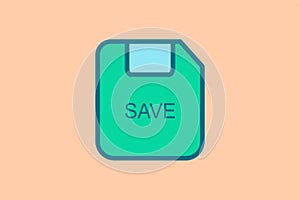Save icon. icon related to UI elements. suitable for web site, app, user interfaces,element, printable etc. flat line icon style.