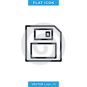 Save Icon Vector Logo Design Template. Diskette Icon.