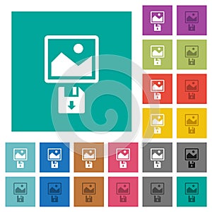Save image to floppy disk square flat multi colored icons