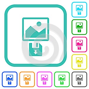 Save image to floppy disk vivid colored flat icons