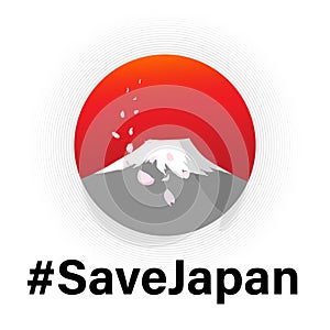 Save japan, natural disaster concept illustration with minimalism style. photo