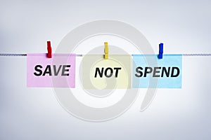 Save money, do not spend concept.