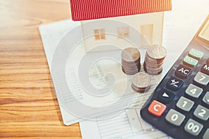 Save money for home cost financial concept