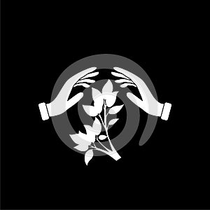 Save nature icon isolated on dark background