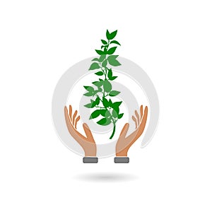 Save nature icon with shadow