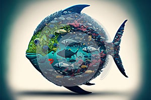 Save the oceans. Saving water and world environmental protection concept. Generative AI illustration