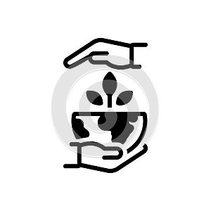 Black solid icon for Save Our Environment, save and ecology